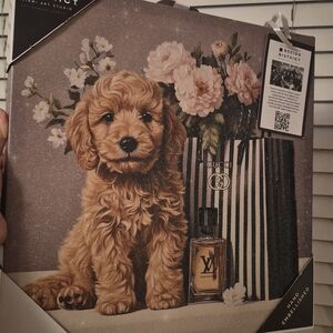 Luxury Art Golden Doodlr Canvas Wall Art - Unbranded